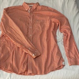 Orange Gingham Lacoste button down